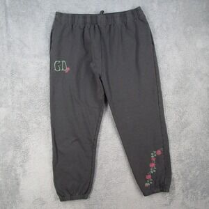 Pact Grateful Dead Joggers Mens XXL Gray Organic Cotton Rose Graphic Sweatpants